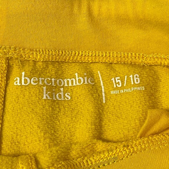 Abercrombie Kids Spell Out Sweat Shorts Kids Size 15-16 Yellow Casual Athleisure - Picture 6 of 11